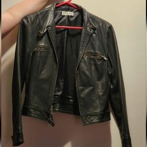 Black leather jacket